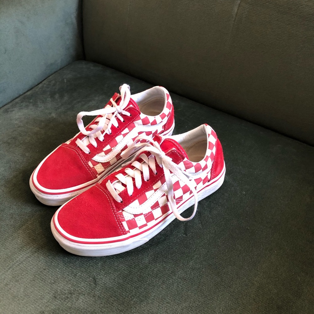 Vans red and white checked
